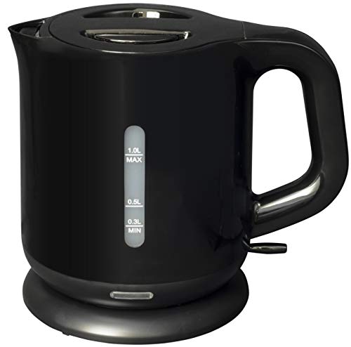 [山善] 電気ケトル 電気ポット 1.0L 一人暮らし 二人暮らし コンパクト 沸騰自動OFF機能付き ワンタッチ操作 ブラック DKE-100(B) [山善] 電気ケトル 1.0L 実物画像・外観写真
