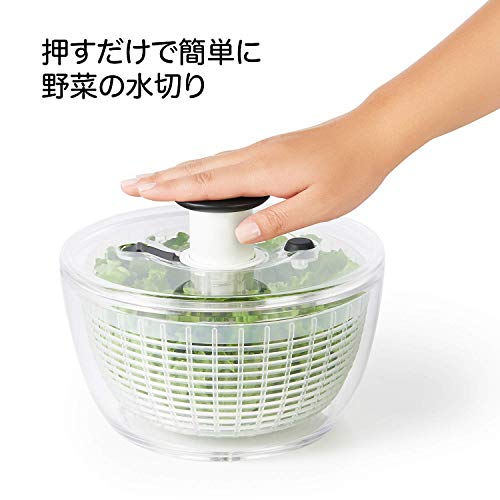 OXO サラダスピナー 野菜水切り器 小 丸型 2~3人分 一人暮らし 20.5×20.5×12cm 食器洗い乾燥機(低温設定)可 最後 画像
