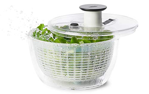 OXO サラダスピナー 野菜水切り器 小 丸型 2~3人分 一人暮らし 20.5×20.5×12cm 食器洗い乾燥機(低温設定)可 1枚目 画像