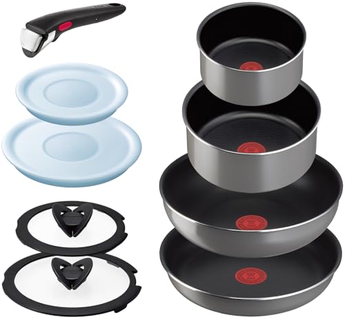 【オンライン限定】 ティファール 取っ手のとれる 鍋 フライパンセット 9点セット ガス火専用 PFOAなどの有害物質不使用 「インジニオ･ネオ フレーズグレー」 こびりつきにくさ長持ち グレー L16199 1枚目 画像