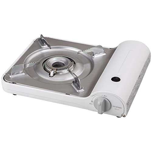 アイリスオーヤマ カセットコンロ アルミニウム オフホワイト アウトドア キャンプ 防災対策 卓上コンロ 鍋 すき焼き 焼肉 ホームパーティー IGC-E1-W 1枚目 画像