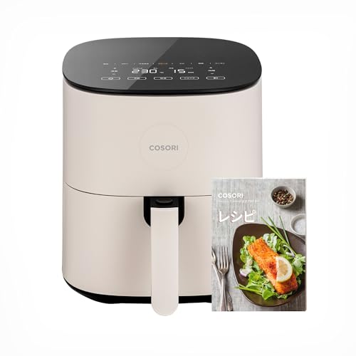 COSORI コソリ ノンフライヤー 4.7L 大容量 家庭用 電気 エアフライヤー 最高温230℃ 揚げ物 ポテト 惣菜 日本語レシピ付き タイマー 自動電源オフ PSE認証済み アイボリー CAF-L501-WJP COSORI コソリ ノンフライヤー 4.7L 実物画像・外観写真
