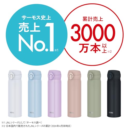 【食洗機対応モデル】 サーモス 水筒 真空断熱ケータイマグ 350ml ブラックジェイド 飲み口外せてお手入れ簡単 軽量タイプ ワンタッチオープン ステンレス ボトル 保温保冷 JNL-S350 BK-J 中間 画像