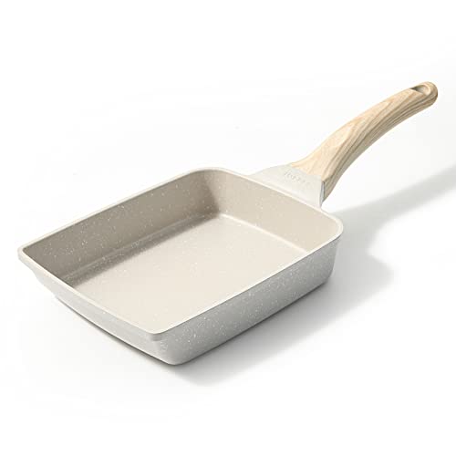 CAROTE カローテ 卵焼き フライパン 14*18cm IH・ガス火対応 PFOA PFOS フリー 卵焼き器 マーブルコート スルスルすべる くっつきにくい お手入れが簡単 グレージュ 一年補償 cosy（14*18cm） CAROTE カローテ 卵焼き フライパン 14*18cm 実物画像・外観写真