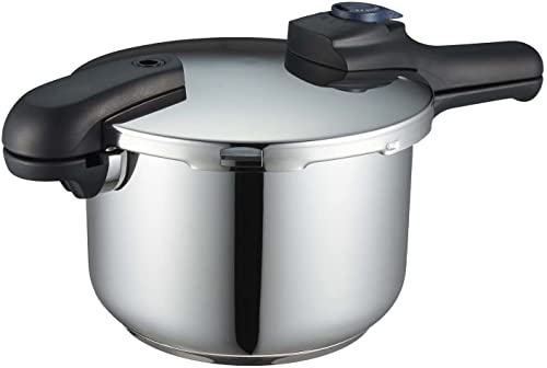 パール金属 圧力鍋 5.5L IH対応 3層底 切り替え式 レシピ付 クイックエコ H-5042 ステンレス鋼 フラストレーション・フリー・パッケージ 発送 パール金属 圧力鍋 5.5L IH対応 実物画像・外観写真
