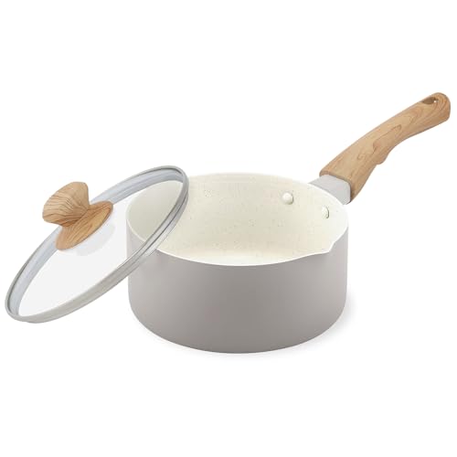 アイリスオーヤマ ナチュかる 片手なべ 18cm IH/ガス火対応 軽量 食材がくっつきにくいフッ素コーティング 内側は上品なマーブル模様 鍋 白 NTL-P18 パールグレー×アイボリー アイリスオーヤマ ナチュかる 片手なべ 選び方 実物画像・外観写真
