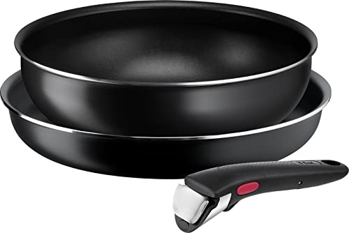 ティファール 取っ手のとれる 鍋 フライパンセット 3点セット ガス火専用 PFOAなどの有害物質不使用 「インジニオ・ネオ ファミリーセット3」 こびりつきにくさ長持ち ブラック L16390 ティファール 取っ手のとれる 鍋 フライパンセット 3点セット 実物画像・外観写真