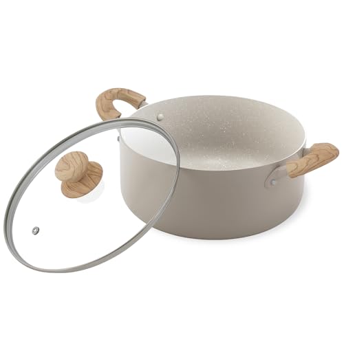 アイリスオーヤマ ナチュかる 両手なべ 24cm IH/ガス火対応 鍋 軽量 食材がくっつきにくいフッ素コーティング 内側は上品なマーブル模様 NTL-P24 グレイッシュモカ アイリスオーヤマ 両手鍋 選び方 実物画像・外観写真
