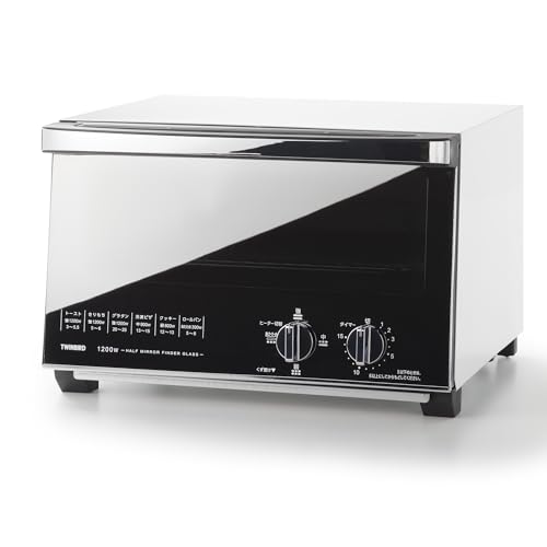 TWINBIRD(ツインバード) トースター オーブントースター 4枚焼き ピザ丸々入る広さ 1200W 15分タイマー 出力切替4段階 ミラーガラス 掃除しやすい ホワイト TS-4047W オーブントースター 選び方 実物画像・外観写真