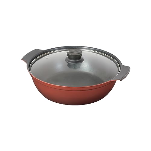 パール金属 鍋 卓上鍋 30cm ガラス蓋付 IH対応 ふっ素加工 6~8人用 旨味 HB-6967 パール金属 鍋 卓上鍋 30cm 選び方 実物画像・外観写真