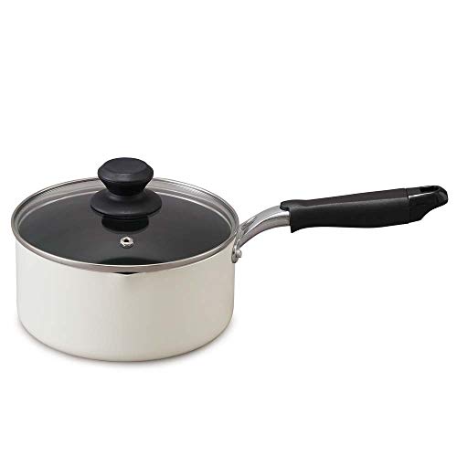 アイリスオーヤマ 片手鍋 18㎝ 鍋 蓋つき ガス火/IH対応 ガラス蓋付き ダイヤモンドコート 長持ち こびりつきにくい お手入れ簡単 ホワイト DIS-P18 アイリスオーヤマ 片手鍋 18㎝ 実物画像・外観写真