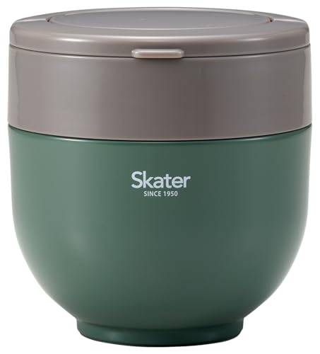 スケーター(Skater) 保温 保冷 丼ぶり ランチジャー 800ml 折りたたみハンドル付 抗菌 エバーグリーン LDNO8AG スケーター 保温 保冷 丼ぶり ランチジャー 800ml 実物画像・外観写真