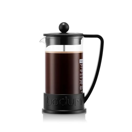 BODUM ボダム コーヒーメーカー コーヒープレス BRAZIL ブラジル フレンチプレス コーヒーメーカー 350ml ブラック ステンレスフィルター ガラスビーカー 浸漬式 コーヒー 【正規品】 10948-01 BODUM ボダム コーヒーメーカー 選び方 実物画像・外観写真