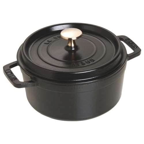 staub ストウブ 「 ピコ ココット ラウンド ブラック 18cm 」 両手 鋳物 ホーロー 鍋 IH対応 【シリアルナンバー付き日本正規販売品】 La Cocotte Round 40509-485 1枚目 画像
