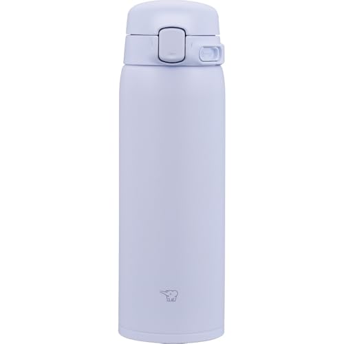 【Amazon.co.jp限定】 象印 水筒 480ml 食洗機対応 シームレスせん 洗う点数2点のみ 軽量&コンパクト 保冷・保温 ワンタッチマグ アイシーパープル SU-BA48AM-VM 象印 水筒 480ml 実物画像・外観写真