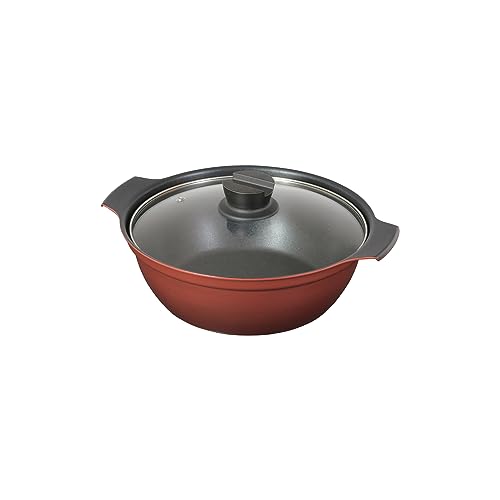 パール金属 鍋 卓上鍋 24cm ガラス蓋付 IH対応 ふっ素加工 3~5人用 旨味 HB-6964 パール金属 卓上鍋 24cm IH対応 選び方 実物画像・外観写真