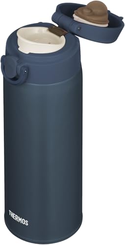 【Amazon.co.jp 限定】サーモス 水筒 真空断熱ケータイマグ 500ml ダークネイビー 飲み口外せてお手入れ簡単 超軽量コンパクトタイプ ワンタッチオープン ステンレス ボトル 保温保冷 JOF-500 DNVY 最後 画像