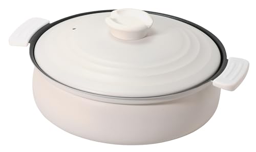 パール金属 軽量 土鍋風卓上鍋 26cm IH対応 ふっ素加工 ホワイト HC-462 パール金属 土鍋 卓上鍋 選び方 実物画像・外観写真