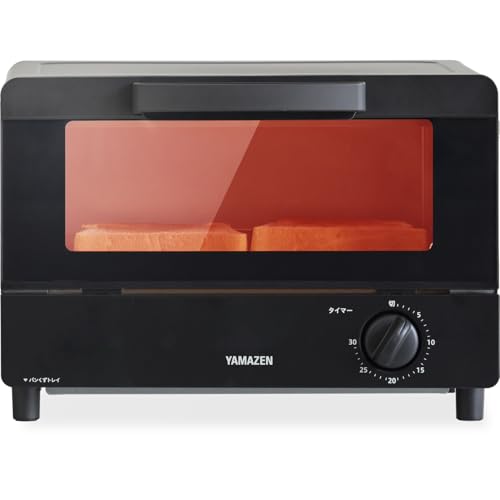[山善] トースター オーブントースター 一人暮らし 二人暮らし トースト 2枚焼き 山型パン対応 1000W タイマー30分 受け皿付き ブラック YTRB-S100(B) 山善 トースター 実物画像・外観写真