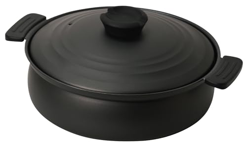 パール金属 軽量 土鍋風卓上鍋 26cm IH対応 ふっ素加工 ブラック HC-466 1枚目 画像