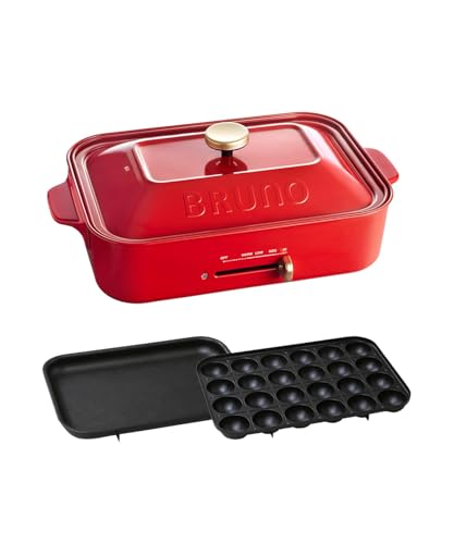 BRUNO コンパクトホットプレート レッド BOE021-RD BRUNO コンパクトホットプレート レッド BOE021-RD 選び方 実物画像・外観写真