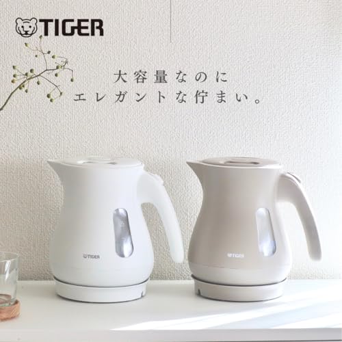【WEB限定】タイガー魔法瓶 電気ケトル 驚速 軽量 湯沸かし 1.0L 蒸気セーブ 転倒お湯漏れ防止 カラ炊き防止 マットホワイト PCL-N100 WM 最後 画像