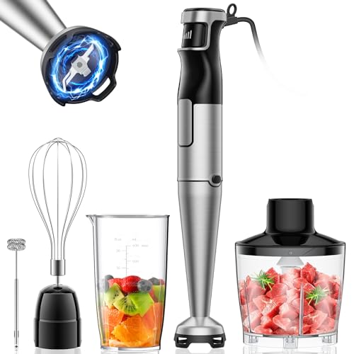【無段階変速•鍋キズ防止】ハンドブレンダー 1100W 離乳食 ブレンダー 1台6役 強力 電動 ミキサー 氷・肉・果物・野菜 泡立て器 ジューサー フードプロセッサー ハンドミキサー お祝い お手入れ簡単 調理器具 ハンドブレンダー 選び方 離乳食 実物画像・外観写真