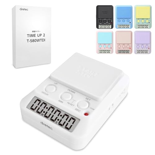 dretec(ドリテック) 勉強タイマー タイムアップ2 消音 T-580WTDI ホワイト dretec(ドリテック) 勉強タイマー タイムアップ2 消音 T-580WTDI ホワイト 実物画像・外観写真
