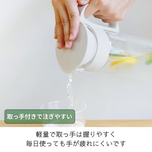 HARIO(ハリオ) ウォーターポット 冷水筒 透明 ピュアグレー 耐熱ガラス製 熱湯・食洗機OK 麦茶ポット ピッチャー 日本製 MCPR-14-PUG 最後 画像