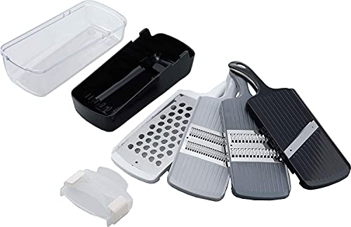 下村企販 [越匠] 切れ味鋭い4種の スライサーセット 【日本製】 時短調理できる両刃仕様 2種類のおろしが作れる コンパクト収納 スライス/千切り/細千切り/おろし 野菜カッター 燕三条 40441 ギフト 贈り物 プレゼント 下村企販 越匠 スライサーセット 実物画像・外観写真