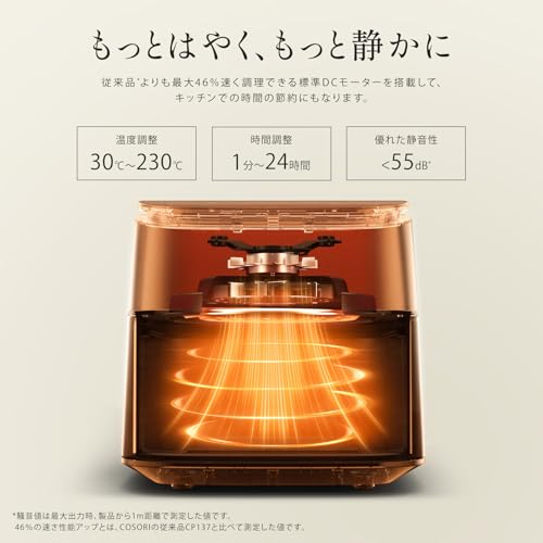 COSORI ノンフライヤー 6L大容量 家庭用 エアフライヤー DCモーター 高速 最高温230℃ タイマーair fryer 発酵 コソリ 揚げ物 ポテト 専用レシピ付き ホワイト CAF-DC601-WJP 中間 画像