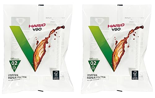 HARIO(ハリオ) V60ペーパーフィルター02 W ホワイト 1-4杯用 日本製 VCF-02-100W 200枚入り HARIO V60ペーパーフィルター02 実物画像・外観写真