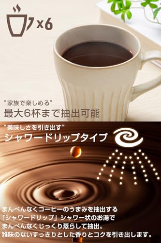 タイガー魔法瓶(TIGER) コーヒーメーカー ドリップ式 シャワードリップ 簡単操作 保温 0.81L 6杯用 ブラックADC-N060K 中間 画像