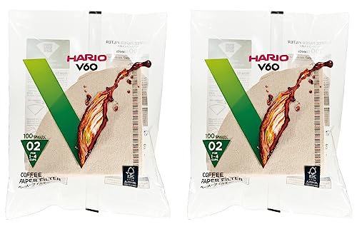 HARIO(ハリオ) V60用 ペーパーフィルター 02M 1~4杯用 200枚入り みさらし VCF-02-100M HARIO V60 ペーパーフィルター 選び方 実物画像・外観写真