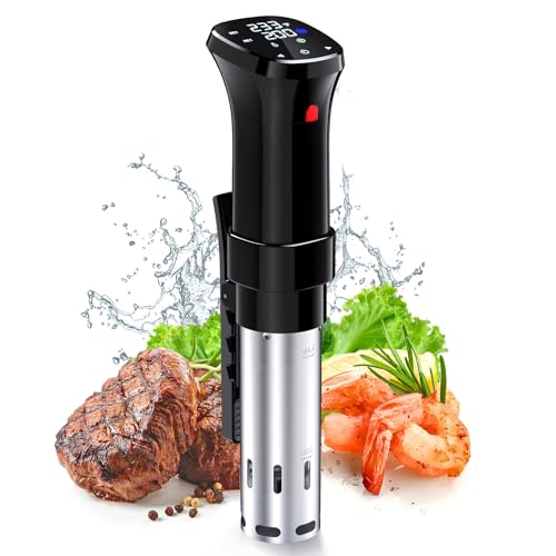 低温調理器 1100Wハイパワー 低温調理器具 24時間 予約機能 真空調理器 スロークッカー レシピ付き IPX7防水 タッチパネル クリップ式 低温調理機 低音調理器 タイマー 温度設定 五重安心保護 日本語取扱説明書 低温調理器 1100Wハイパワー 特徴 実物画像・外観写真