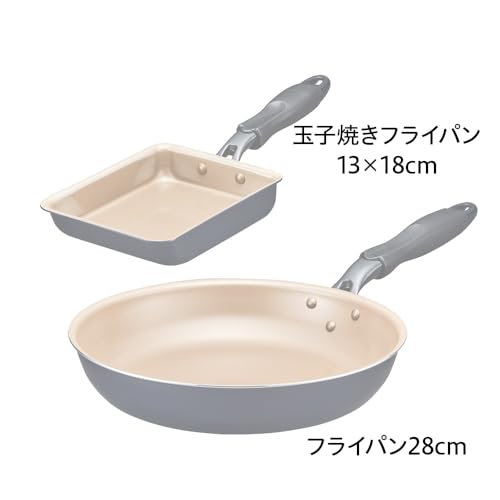 エバークック フライパンセット 2点セット(28㎝フライパン 卵焼き) ガス火専用 軽量 【500日保証】こげつきにくいフライパン PFOA PFOS フリー ネイビー ドウシシャ 最後 画像