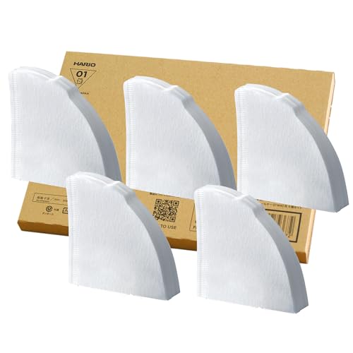 【Amazon.co.jp 限定】HARIO(ハリオ) V60 コーヒーフィルター 1~2杯用 200枚入り 40枚×5個セット Amazonオリジナルセット 日本製 FSC認証製品 ペーパー 01 W ホワイト VCF-01-40W-5S-AZ＋ HARIO V60 コーヒーフィルター 1~2杯用 200枚入り 実物画像・外観写真