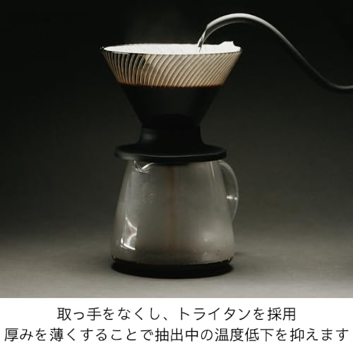 HARIO(ハリオ) V60 ドリッパー NEO 1~4杯用 トライタン 樹脂 スパイラルリブ ブラック 日本製 VDN-02-B 中間 画像