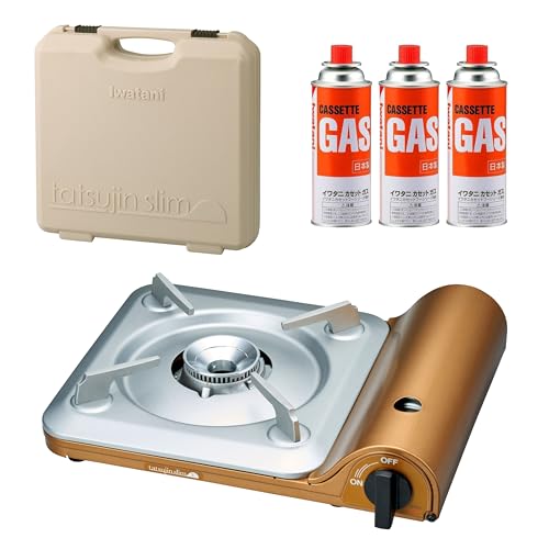 【セット買い】イワタニ Iwatani 岩谷 カセットガス 達人スリムV CB-TS-5 + 達人スリム専用ケース CB-TSL-CASE + カセットガス CB缶 3P セット イワタニ カセットコンロ 達人スリムV セット 選び方 実物画像・外観写真