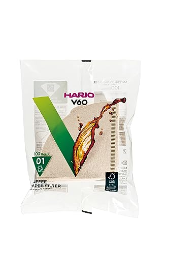 HARIO (ハリオ) V60 用 ペーパーフィルター 01M 1~2杯用 100枚入り みさらし VCF-01-100M HARIO V60 ペーパーフィルター 選び方 実物画像・外観写真