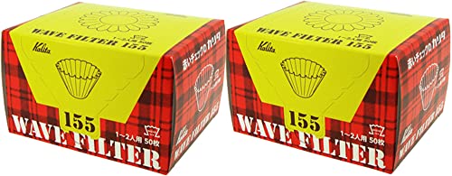カリタ(Kalita) コーヒーフィルター ウェーブシリーズ ホワイト 1~2人用 50枚入り×2個セット KWF-155#22211 カリタ コーヒーフィルター ウェーブシリーズ 選び方 実物画像・外観写真