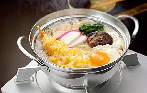 カクセー(Kakusee) 卓上 こぶり鍋 18cm 1~2人用 サビにくい ステンレス製 両手鍋 ガラス蓋付き 小さめ 軽量 ガスコンロ IH対応 四季彩 FSC-01 シルバー (× 2) 中間 画像