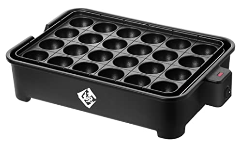 [山善] たこ焼き器 24穴 極のたこ焼き器 1200W 着脱式プレート フッ素コーティング 簡単お手入れ 串ガイド付 ワンタッチ操作 YOG-K240(B) たこ焼き器 24穴 選び方 実物画像・外観写真