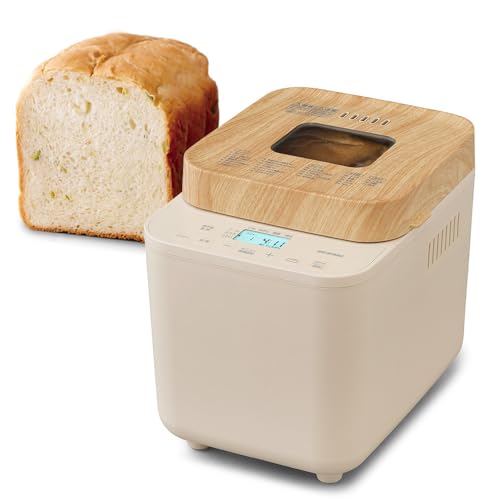 アイリスオーヤマ(IRIS OHYAMA) ホームベーカリー 米粉パン対応 レシピBOOKメニュー50種 コースメニュー27種 1斤 パン 生地 ピザ 餅つき機 プレゼント ミトンセット IBM-010-C サンドベージュ アイリスオーヤマ ホームベーカリー 選び方 実物画像・外観写真