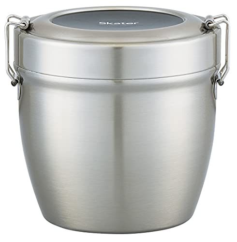 スケーター(Skater) 保温弁当箱 丼型 2段 800ml 大容量 男性 ステンレス ランチジャー 保温保冷 真空断熱構造 ベーシック STLBD8AG-A スケーター 保温弁当箱 選び方 実物画像・外観写真