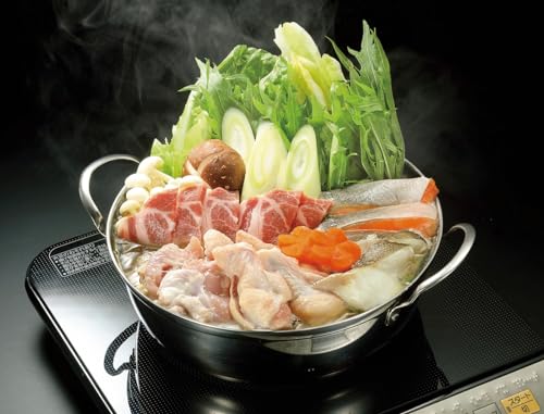 カクセー(Kakusee) 卓上鍋 22cm 2~4人用 両手鍋 ガスコンロ HI対応 軽量 ガラス蓋 ステンレス製 サビにくい 四季彩 しきさい FSC-06 シルバー 中間 画像