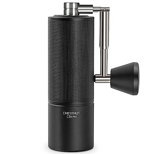 TIMEMORE コーヒーミル 手動 タイムモア C3S PRO 金属製 手挽き コーヒー ミル 折り畳み式ハンドル ステンレス臼 段階粗さ調整可能 省力性 持ち運びやすい - NEW C3S PRO, ブラック TIMEMORE コーヒーミル 手動 選び方 実物画像・外観写真