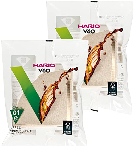 HARIO(ハリオ) V60用 ペーパーフィルター 01M 1~2杯用 200枚入り みさらし VCF-01-100M ハリオ V60 ペーパーフィルター 選び方 実物画像・外観写真