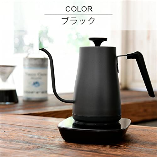 [山善] 電気ケトル 電気ポット 0.8L 一人暮らし 二人暮らし ドリップケトル (温度調節/保温/空焚き防止機能) 沸騰後自動電源OFF ブラック EKG-C801(B) 最後 画像