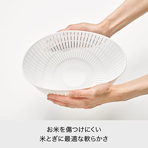 ライクイット (like-it) ざる ボウル 樹脂製 Colander&Bowl 米とぎにも使える ザルとボール Ф22.7×高10.4cm ボウル:Ф23.7×高10.7cm ブラック 日本製 水切り 湯切り可能 3.2L 中間 画像